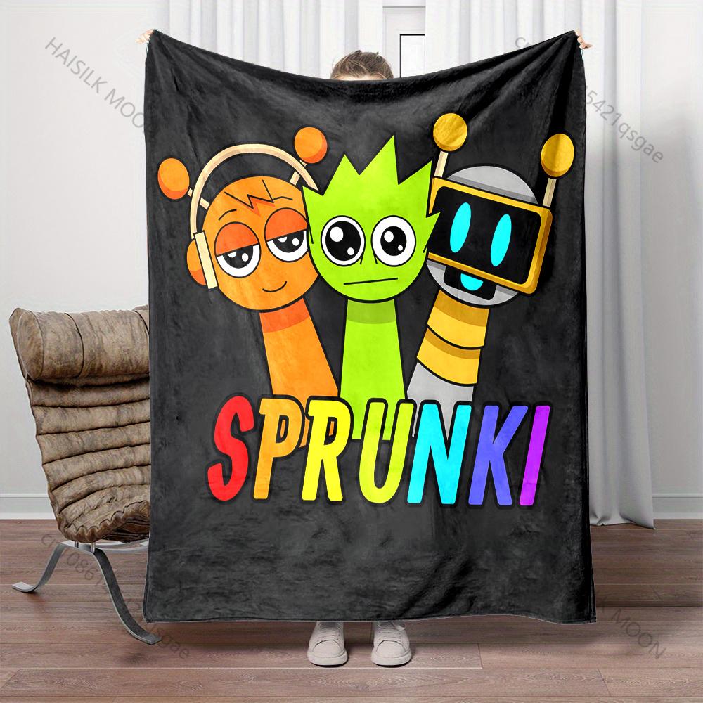 6 Size Music Theme S-Sprunki Printed Blanket Office Beach Camping Shawl Blanket Gift for Family & Friends Super Soft Comfortable