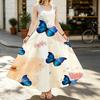 Women's Sleeveless Beach Dress,Lightweight Loose Fit with Big Butterfly Design,Summer Fashion for Casual Outings & Beach Vacations