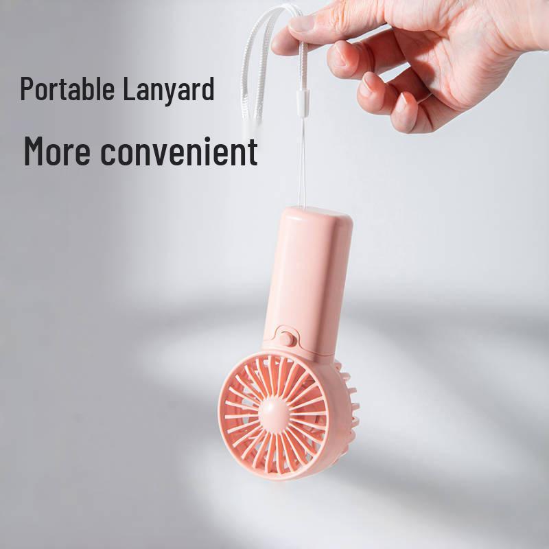Portable Mini Handheld Fan with Lanyard for Dorms and Outdoors