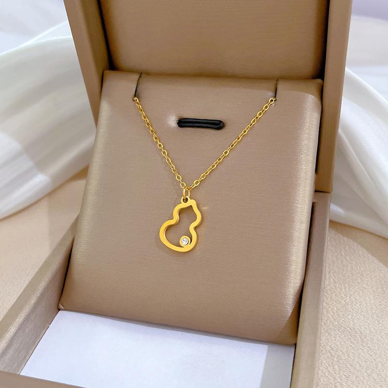 Geometric Planet Personality Minimalist Wind Furnace Real Gold Necklace Female Collarbone Chain