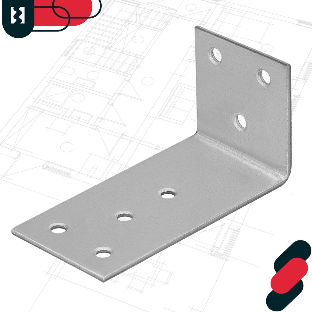 KOTARBAU® Carpenter's Angle Construction Connector Stainless Steel Galvanized 40 X 80 X 40 MM Set of 25 PCS