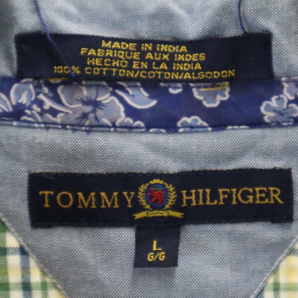 Tommy Hilfiger Check Pattern Long Sleeve Button Down Shirt L Green System Men's Used