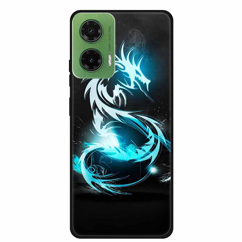 Silicone Painted Cover For Motorola Moto G35 G55 Case Luxury Animal TPU Silicone Soft Back Cover For G55 5G Black Bumper MotoG35