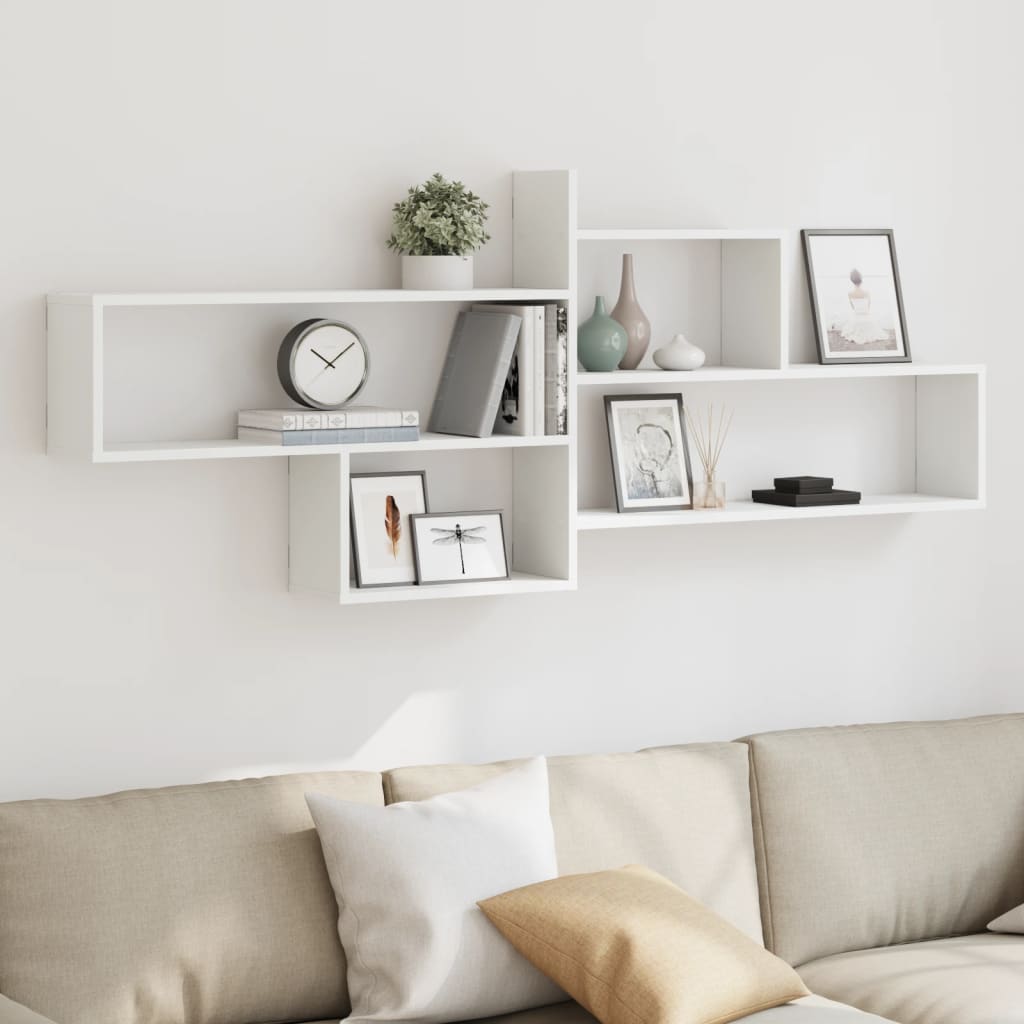 Wall Shelf White 167.5 x 18 x 68 cm Particleboard