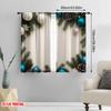 2pcs,2D Plane Printing Pattern Curtains Blue White Pine Christmas (3) 100% Polyester (without Rod) Holiday Use for Bedroom,