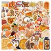 Thanksgiving Holiday Doodle Waterproof Stickers – 50 Sheets for Water Bottles & Computers