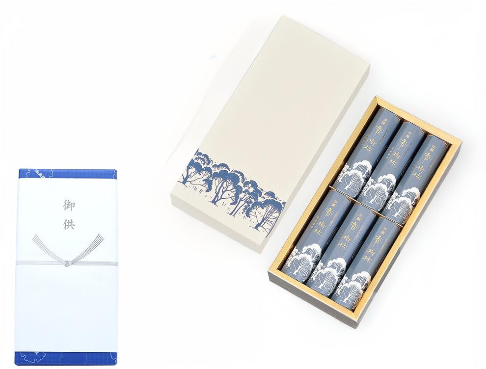 Tanrei Kojurin Incense Set, 6 Boxes, Low-Smoke Incense, Gift Wrapping and Gift Wrapping Included, Perfect for Obon, Mourning, and New Obon, As Well
