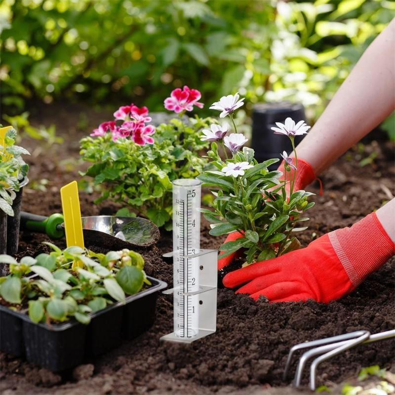 strong  Plastic Rain Gauges Replacement Tubes with Support Upgrades for Outdoor Garden Agriculture Meteorological Use