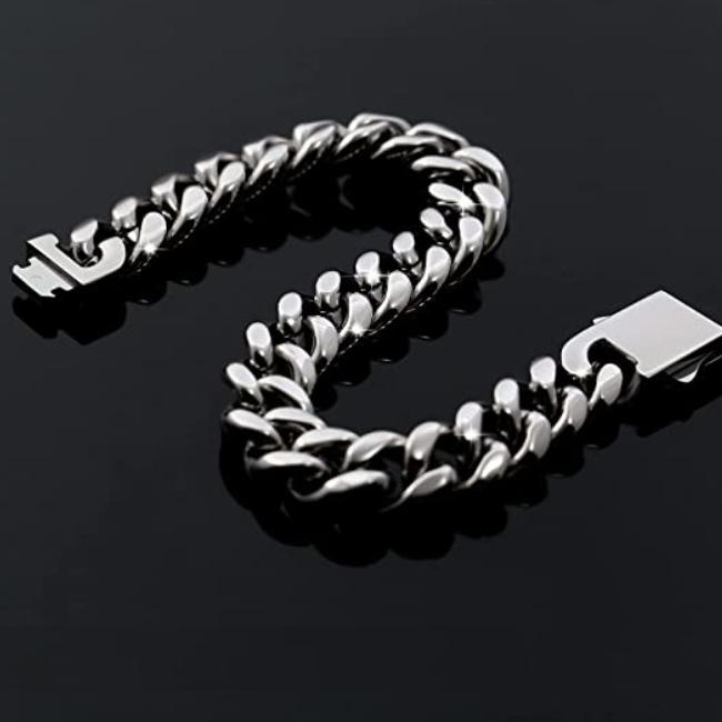 18K Gold Filled Necklace for Men 8mm/10mm Chunky Miami Cuban Chain Curb Link Men Bracelet