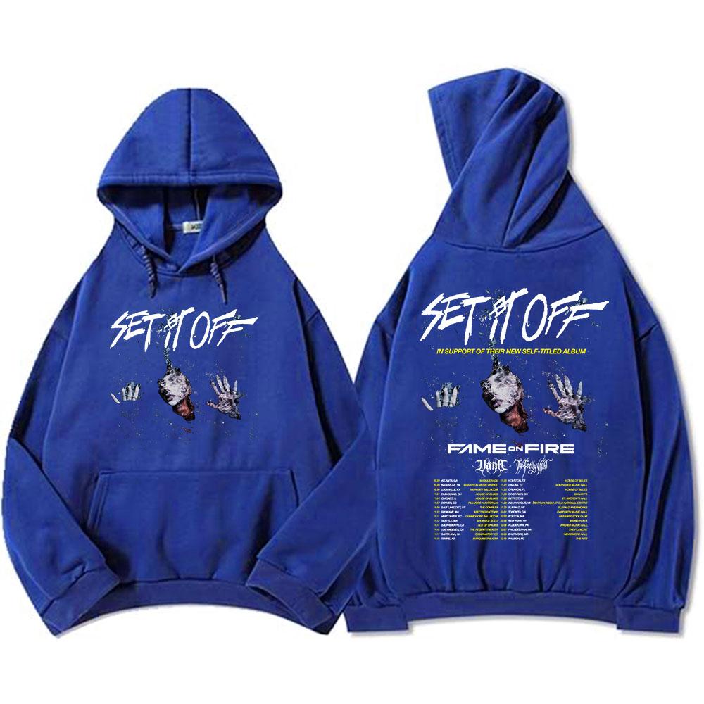 Set It Off: The Self Titled Tour Hoodies Fashion Rock Band Grunge Sweatshirt Unisex Streetwear Hip Hop  Men Sudaderas Print Tops