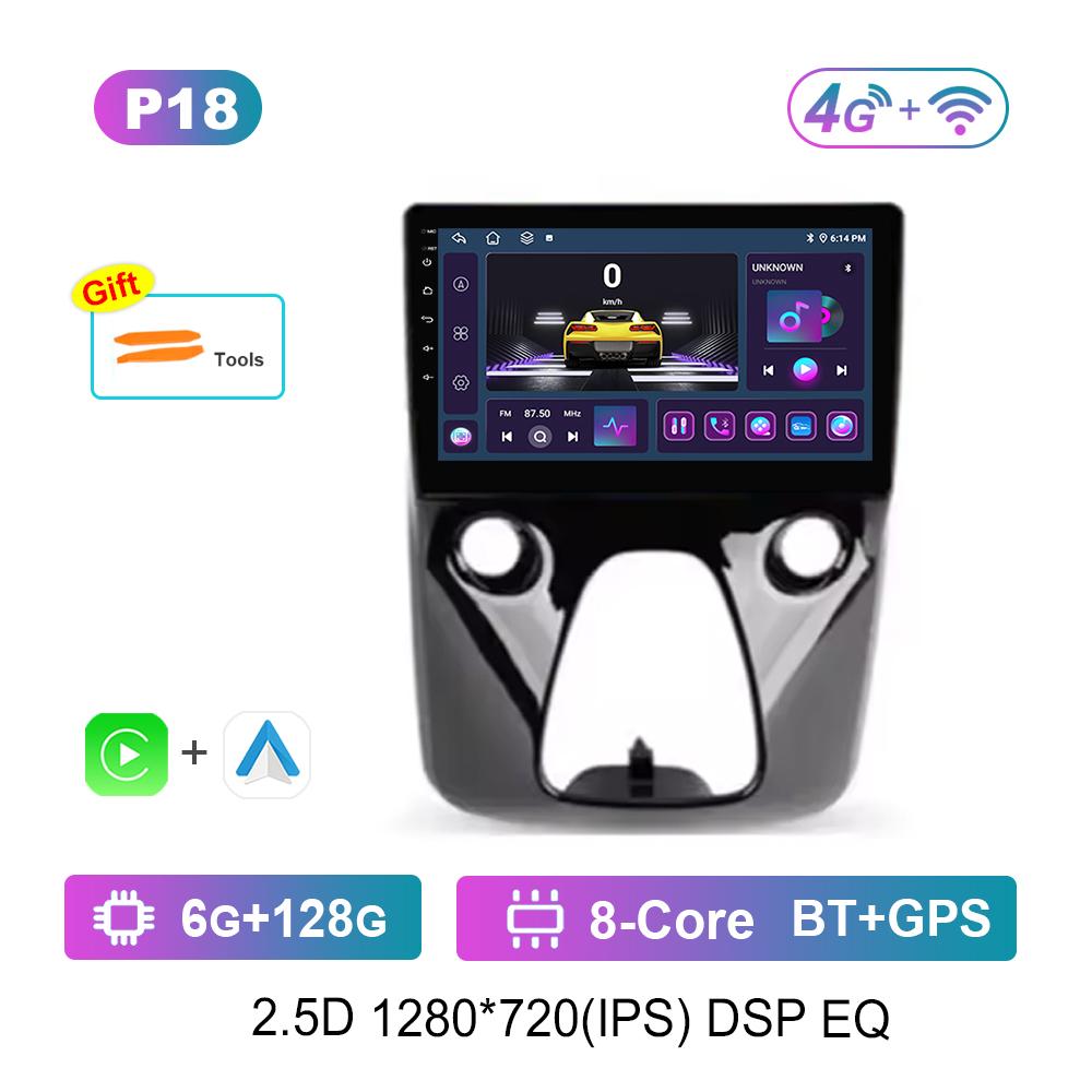 10'' for Peugeot 108 For Toyota Aygo B40 2014 - 2021 Car Radio Multimedia Player Android OS BT 4G Carplay DSP Stereo Auto Tools