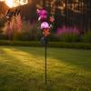 Decorative Metal Hummingbird Stakes Solar Glass Cracked Ball Garden Light Butterfly Easy Install Yard Stake Lamps Waterproof Outdoor Lamp for