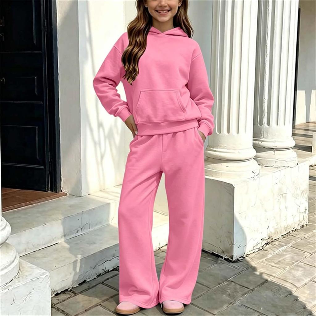 Youth Hoodie and Sweatpants Set for Boys Girls - Cozy Two-Piece Track Suit for Casual Wear