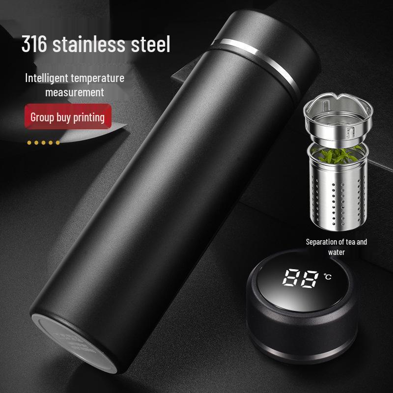 Portable High-End 316 Stainless Steel Insulated Tea Infuser Cup for Men - Engraved Frosted Business Gift