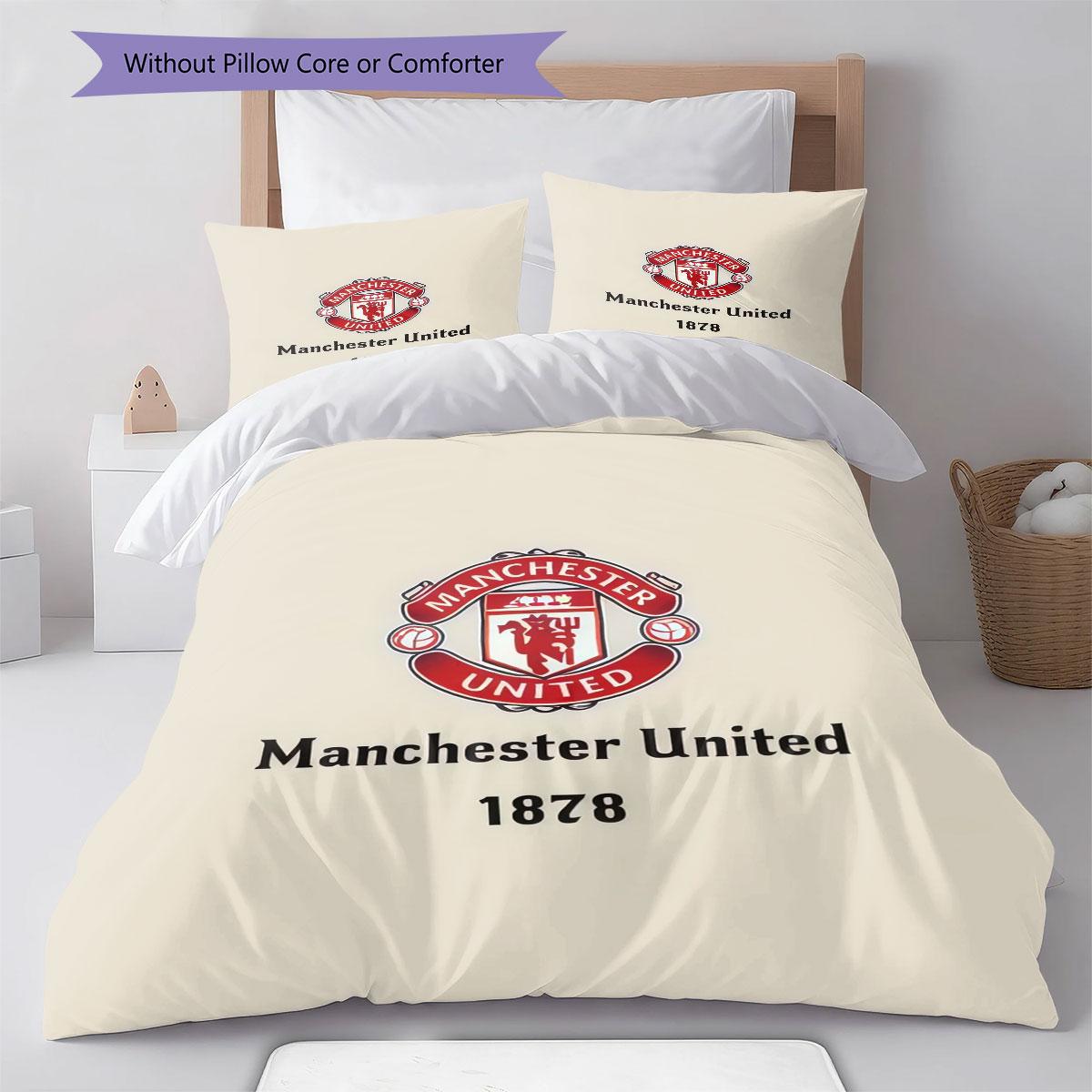Cute MUFC Badges Bedding Quilt Set