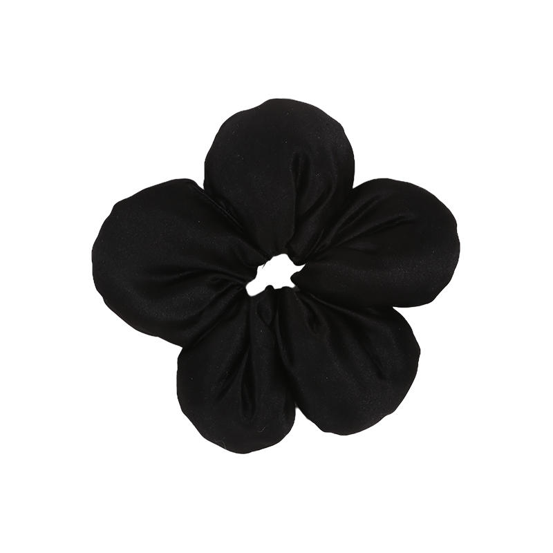 Trendy Oversized Blue Flower Scrunchie Headdress Women Girls Design Rubber Elastic Hair Band Vacation Hair Accessories