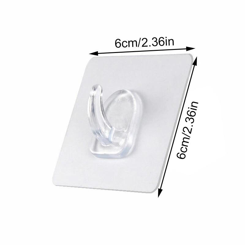 10Pcs/Pack Hooks Transparent Anti-skid Traceless Horn Shape Reusable PVC Clear Strong Sticky Wall Hook