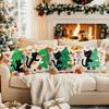 Christmas Tree Cat Pillowcase Printed Polyester 40/45/50cm Throw Pillowcover Decorative Sofa Cushion Pillowslip Home Decor