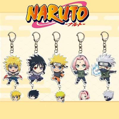 Anime Naruto Acrylic Keychain Accessaries Uzumaki Naruto Cartoon Keyring