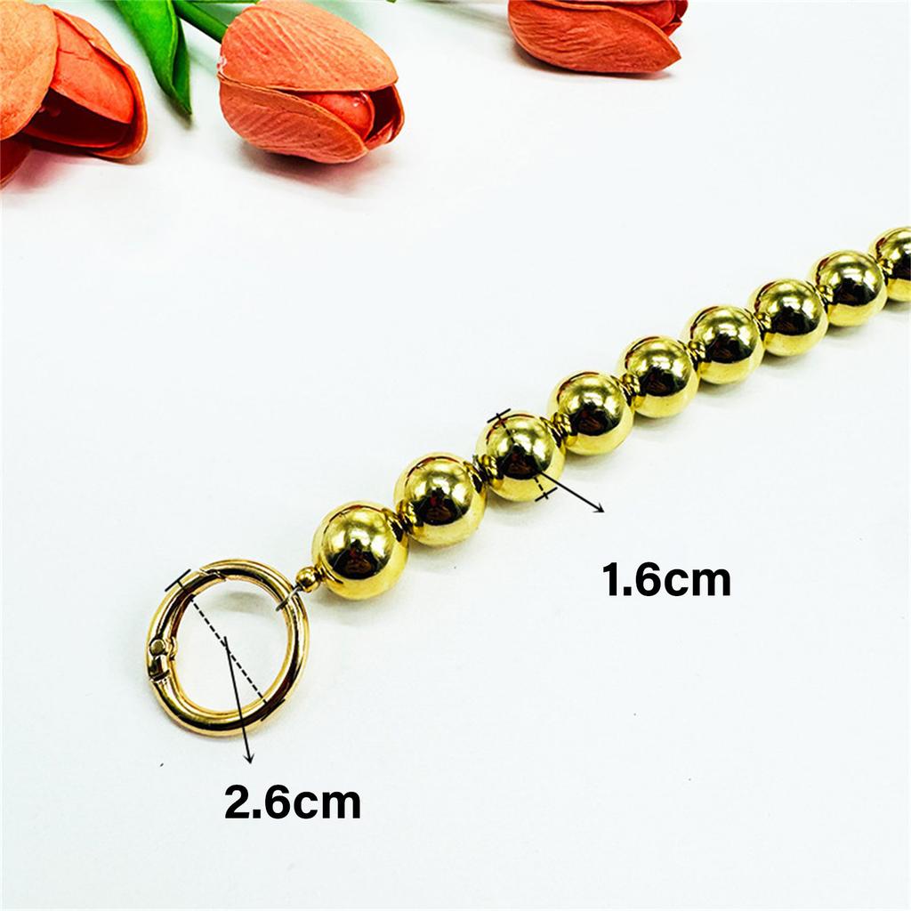 Detachable Plastic Beaded Chain Strap Short Handle with Buckle Clip for Purse Handbag Shoulder Crossbody Bag Replacement