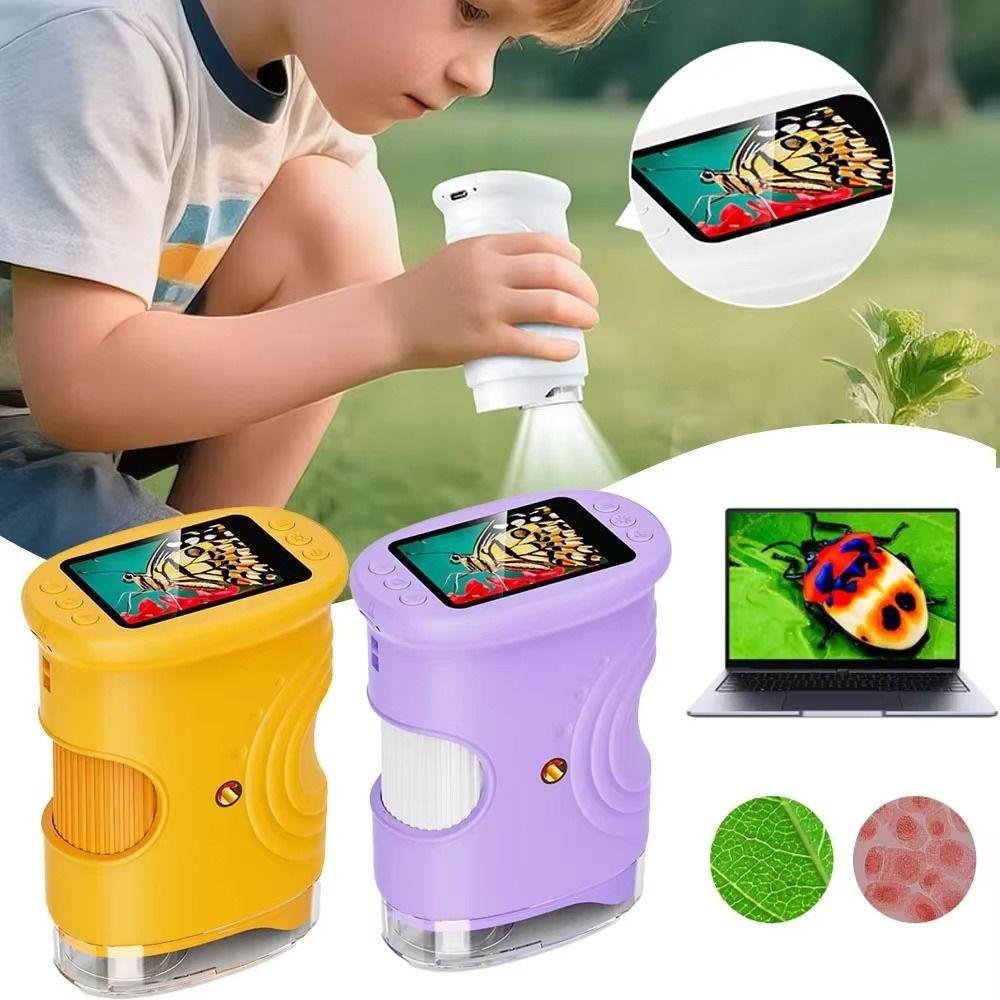 Portable Handheld Digital Microscope HD Mini Microscope Handheld Magnifying Glass for Children