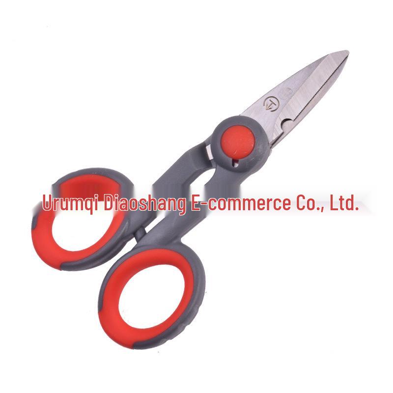 Multi-functional Horse Scissors: Serrated Fishing Line, Insulated Wire, and Lead Sheet Shears серый