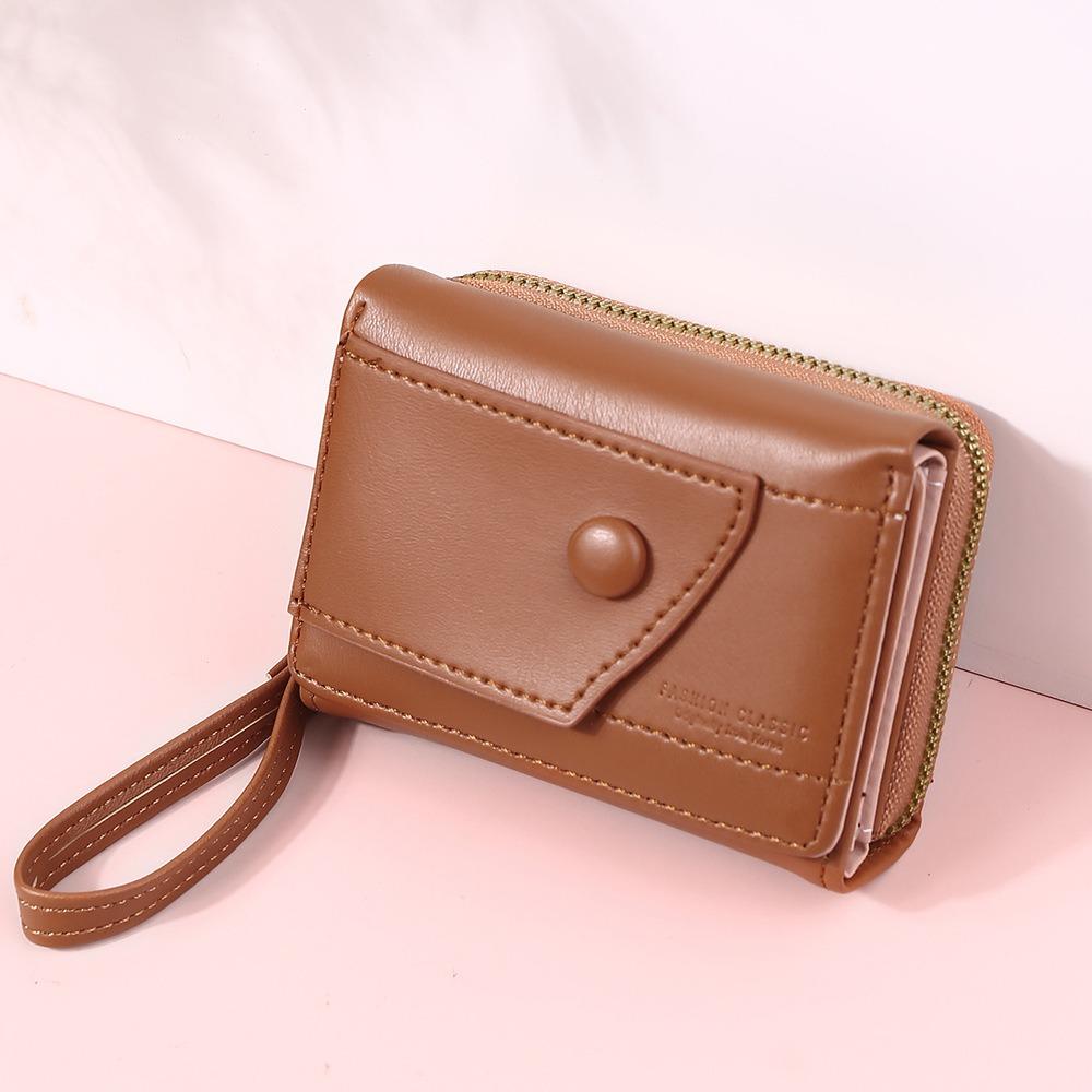 Waterproof Triple Fold Wallet PU Leather Mini Coin Pouch Fashion Simplified Purse Work