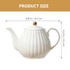 OUNONA Ceramic Teapot, Heat-Resistant, Nordic Style, White, 800ml Capacity, Perfect for Afternoon Tea, Restaurants, Offices, Home Use, and Commercial
