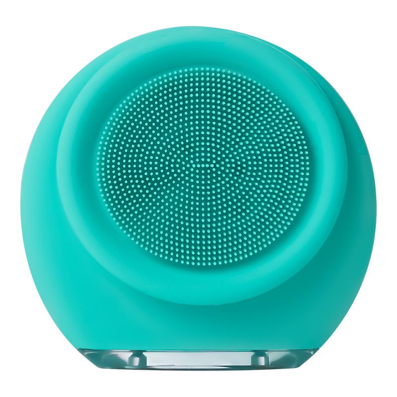 Silicone Ultrasonic Facial Cleanser Brush - Waterproof and Electric for Deep Pore Cleaning зелёный