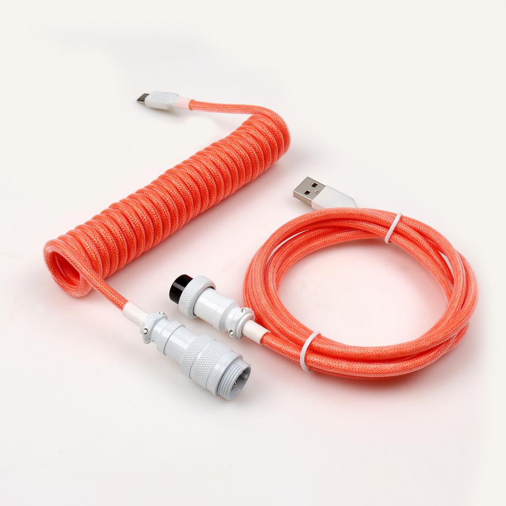 Custom Coiled Type C Gx16 Usb Cable Aviator Cable Usb C Cable Braided for Mechanical Keyboard