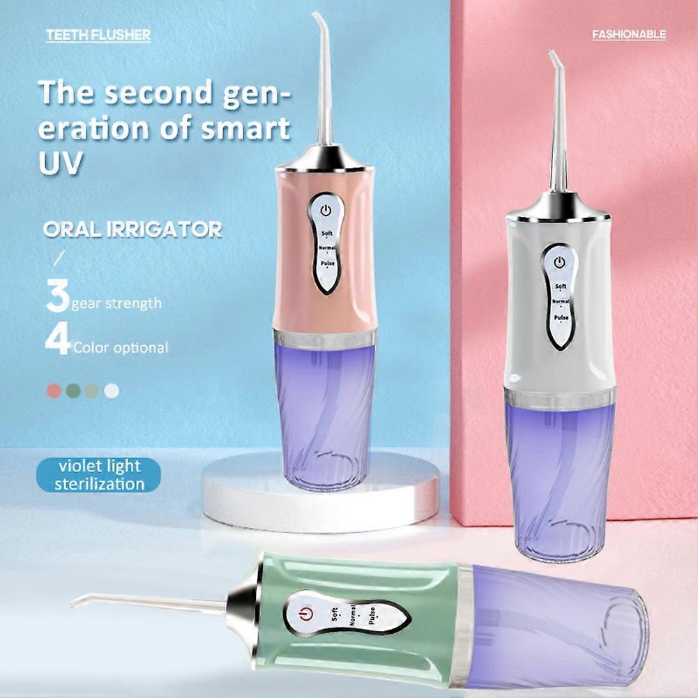 Tragbarer Wasserstrahl-Zahnreiniger USB-wiederaufladbar Wasserstrahl-Flosser Zahnstocher 4 Strahlspitzen
