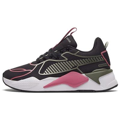 Rs-X Fabric Tpu Fade Sports Trend Shock Absorption Durable Low-Top Lifestyle Shoes Women Sneaker Black Pink White 374114-01