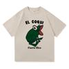 Bad Bunny El Coqui Frosch T-Shirt Fotos Damenbekleidung Harajuku Unisex Hochwertiges Baumwoll Oberteil Grafik T-Shirt