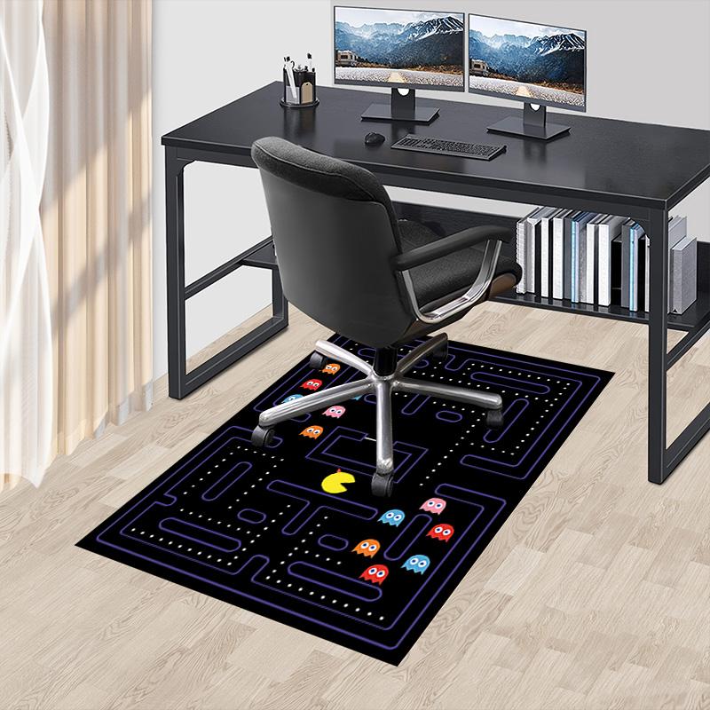1pc Pacman Maze Adventure Carpet for Playroom Bedroom Living Room Sofa Home Decor,kids Game Area Rug Non-slip Floor Mat Y730140