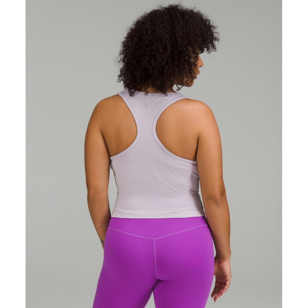 Lululemon EBB To Street Cropped RaCerBaCk Tank Top  Light Support  B C Cup Faint Lavender