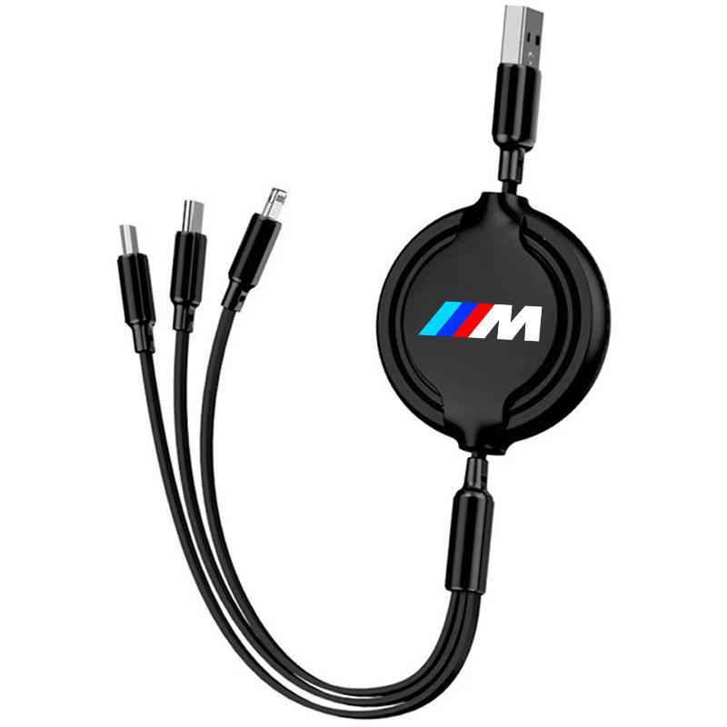 3-in-1 Interface Car Charger Data Cable Safe Fast Charging Accessories For BMW E30 E38 E39 E46 E60 E61 E90 X5 X6 E70 E83 F30 F32 jbdf70