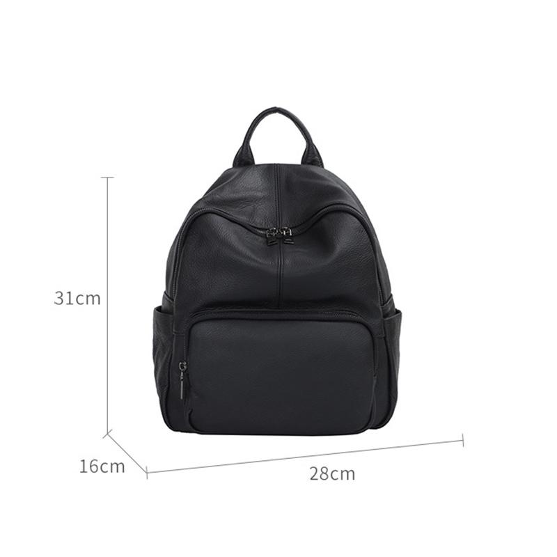 Vintage Genuine Leather Travel Backpack Women's Cowhide College Style School Bag