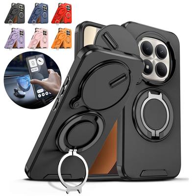 Coque Blindée antichoc avec Support Magnétique Fundas Pour Xiaomi Redmi Note 15 14 13 Pro Plus Protection d'objectif de caméra coulissante Coque Bumper
