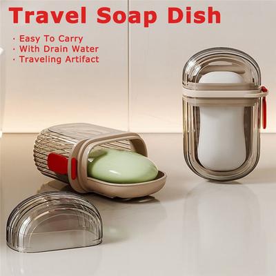 Reise Seifendose mit Deckel und Ablaufdichtung Tragbare Kleine Seifendose Reise Seifendose
