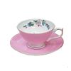 Bone China Kaffeetasse Untertasse Set Keramik Rote Teetasse Untertasse Handbemalt Goldrand Rosa Kaffeetassen Valentinstagsgeschenk