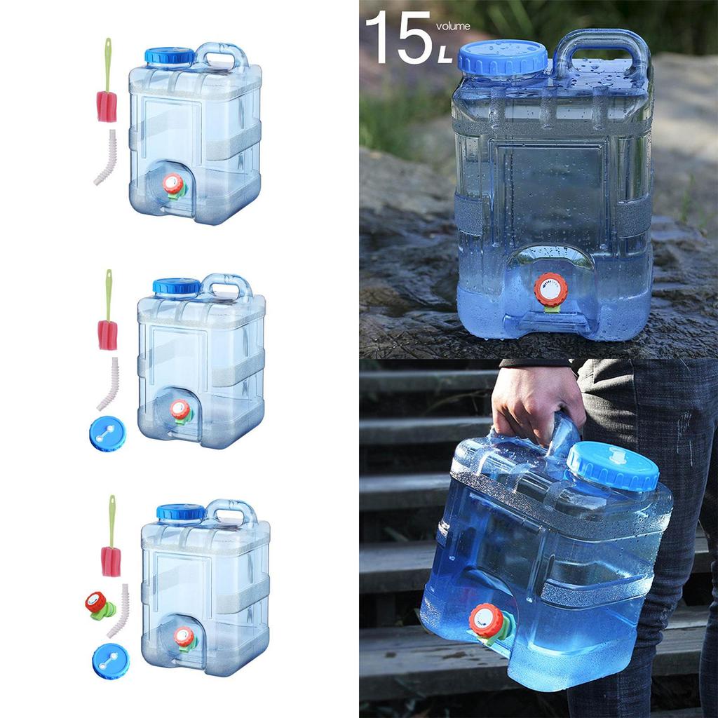 Water Container with Spigot Camping Storage Jug No Leakage Bucket Faucet