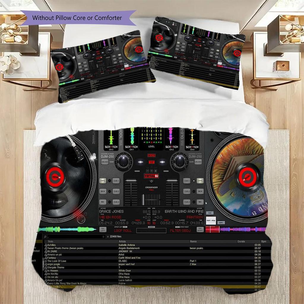 1PC Music, guitar Theme Bedding Quilt Set Quilt Cover Pillowcase Home Decoration Birthday Gift (1 * duvet cover + 2 * pillowcase, without core)