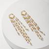 1Pair of Long Women's Fashion Pendant Earrings, French Temperament Elegant Style Imitation Pearl Fringed Pendant