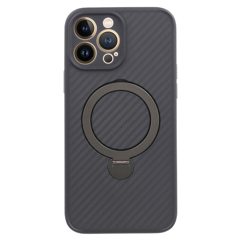 For iPhone 13 Pro Case Compatible with MagSafe Kickstand TPU+PC Phone Cover Carbon Fiber Texture