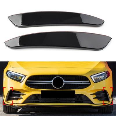 2Pcs Front Bumper Lip Splitter Spoiler ABS Decor Trim For Mercedes Benz A-Class W177 A180 A200 A220 A35
