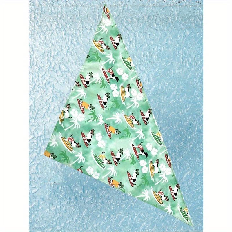 Fabric Pet Bandana With Shark Pattern Pet Kerchiefs, Adjustable Ocean Turtle Theme Pattern Printing Dog Triangle Bibs Scarfs, Suitable For Small