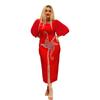 Hotfix Rhinestone Mesh Sleeve Bodycon Dress - Elegant Slim Fit with Sexy Round Neck
