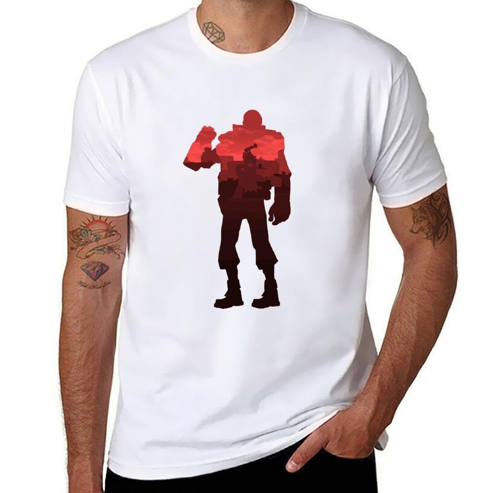 

Футболка Team Fortress 2 Красный Демомен Футболки с Принтами Футболка Мужская 100% Хлопок Футболка Люксового Бренда S белый