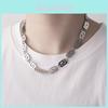 Collier ras du cou géométrique en acier titane pour hommes et femmes, au style minimaliste moderne
