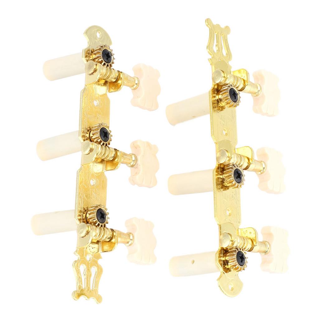 3+3 AcrylicClassical Guitar String Tuning Peg Tuners Machine Heads Gold